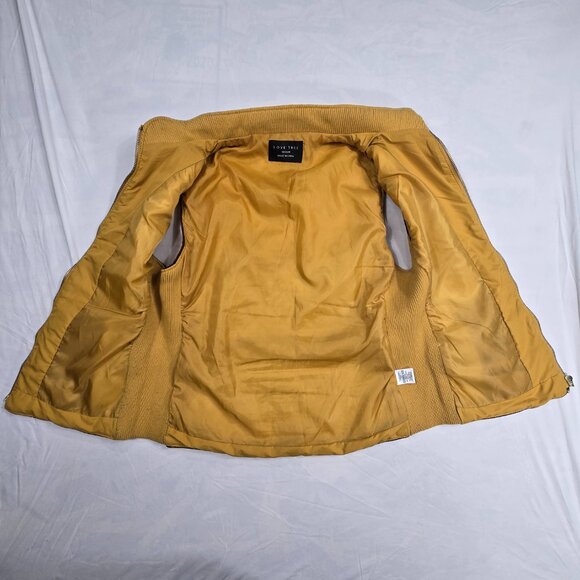 LOVE TREE Women's Quilted Puffer Vest Full Zip Size Medium Yellow / Gold Vest - Picture 3 of 12